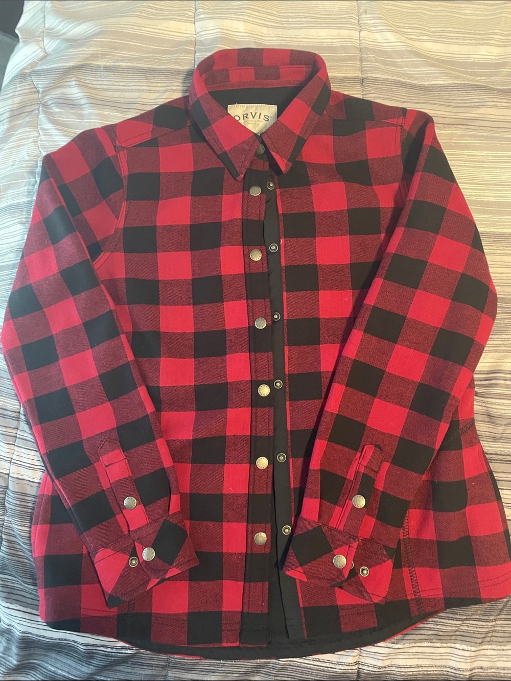 Orvis Red and Black Buffalo Plaid Button-Front Shirt